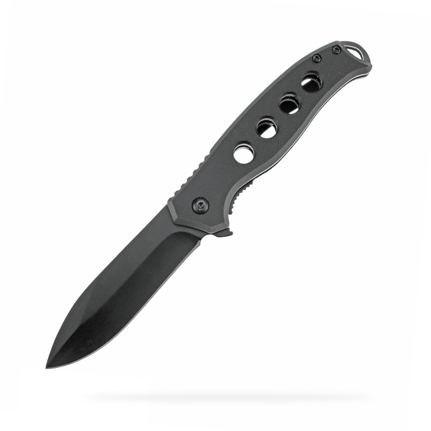 Manufacturers Wholesale Outdoor Folding Knife Blackened Treatment All Black Folding Knife Camping Self-Defense Knife Camping Tools Field Survival