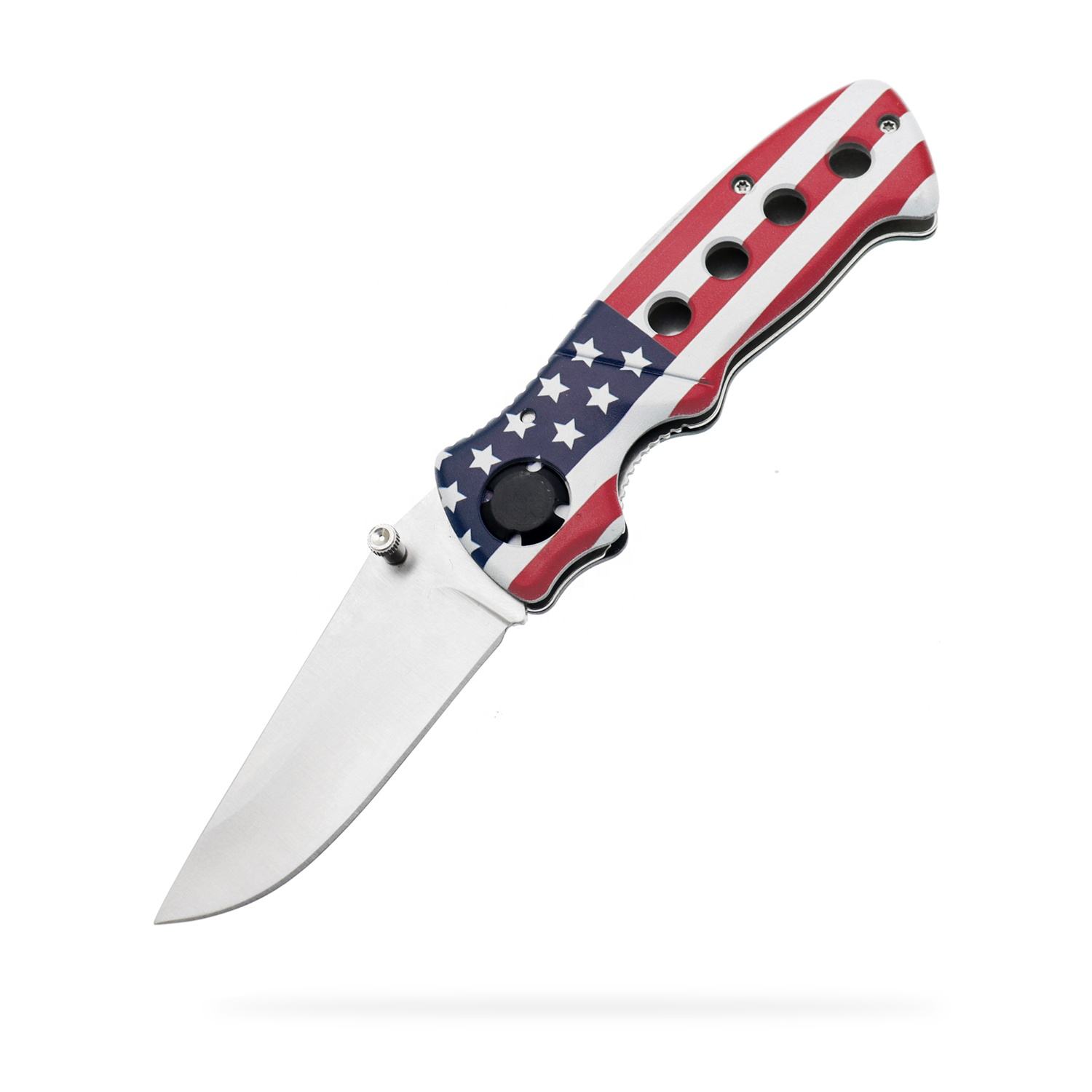 Supply D2 Flag Pocket Knife Edc Cool Sharp Tactical Foldable Compact With Belt Clip Liner Lock For Outdoor Camping Aluminum Anodized