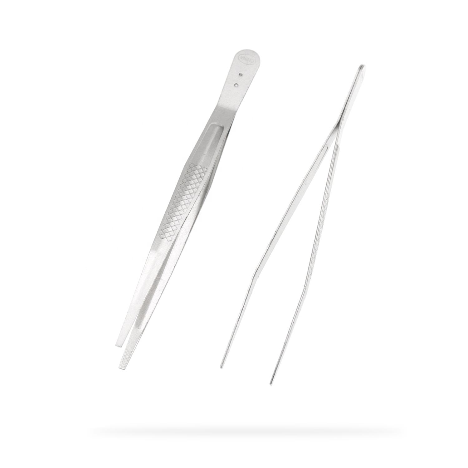 Ready Stock 5In/12.7Cm Disposable Metal Flat Tip Tweezers Flat Tip Metal Tweezers